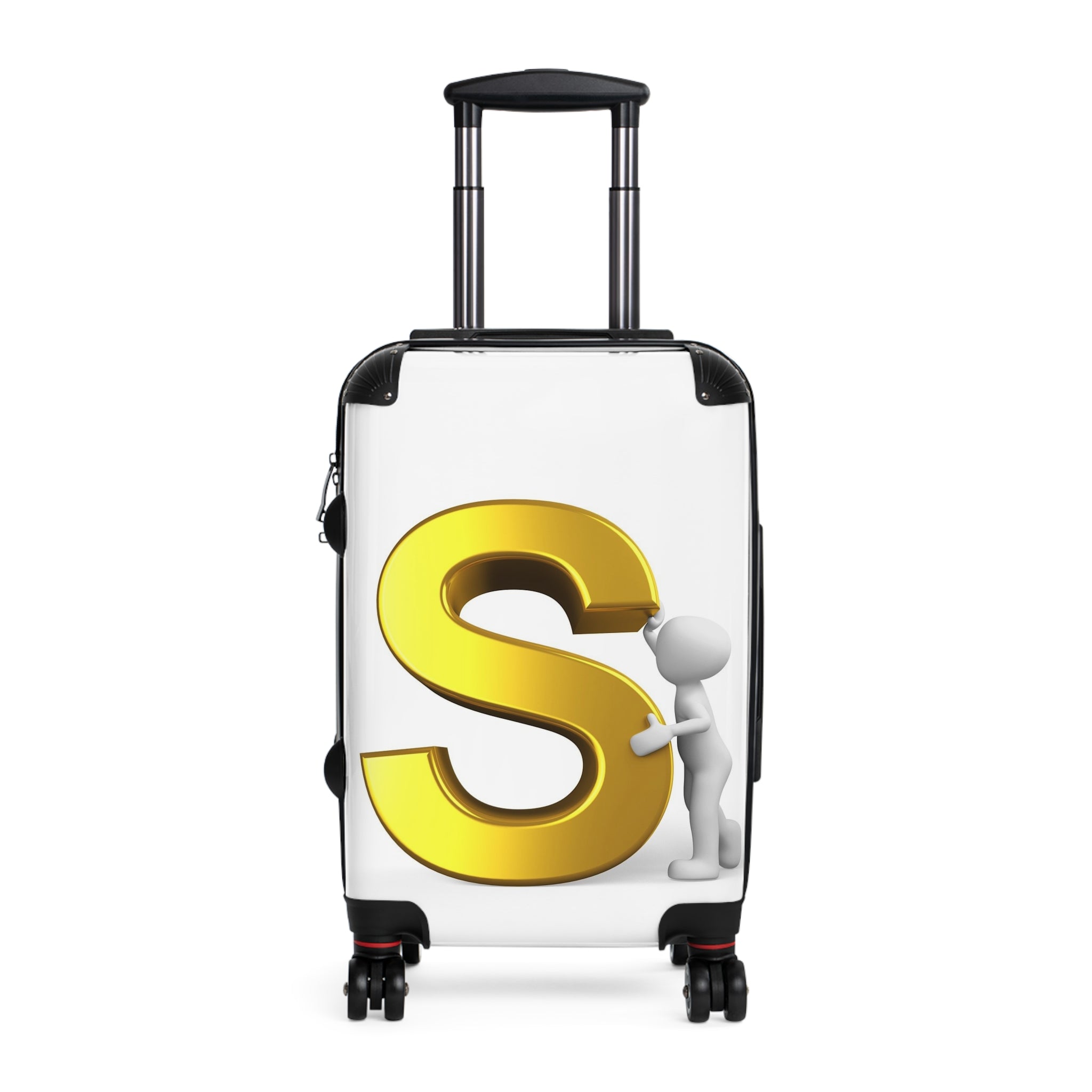 Gold Letter S Monogram Suitcase | Personalized Initial Luggage