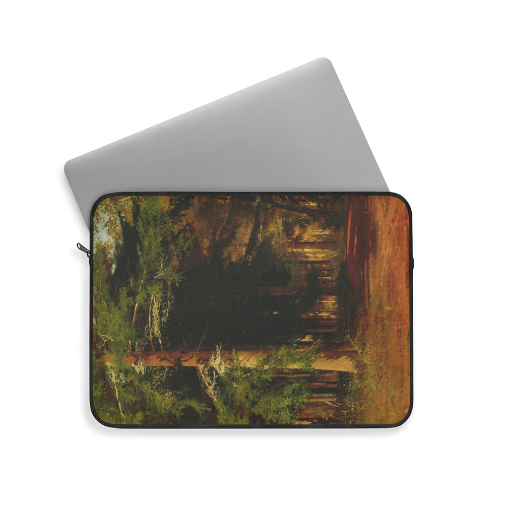 Forest Path Painting Laptop Sleeve | Woodland Trees Landscape Art