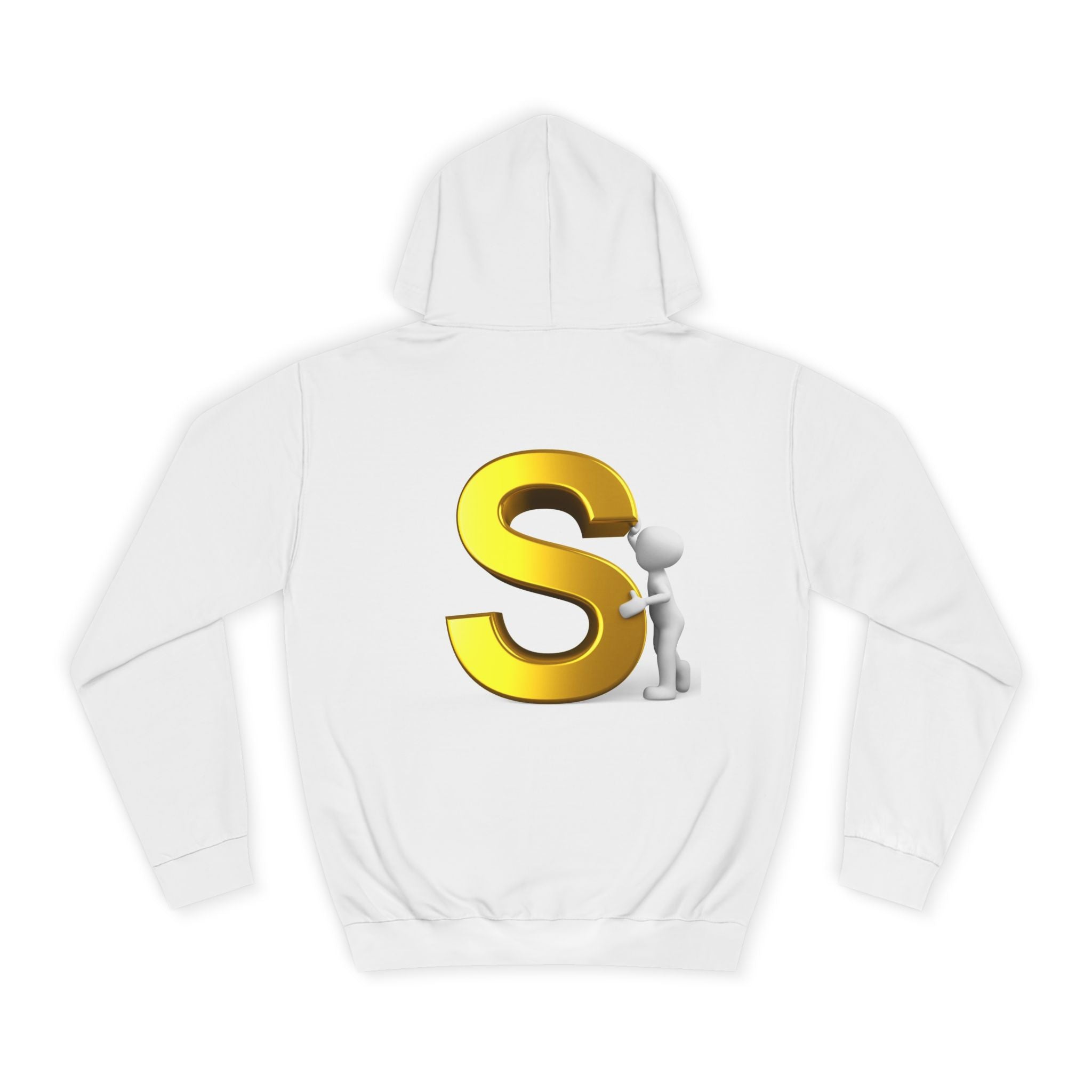 Gold Letter S with Character Hoodie | Initial Monogram Sweatshirt