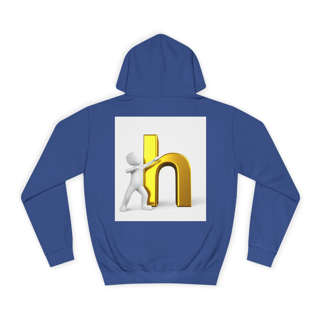 3D Gold Letter H Design Hoodie | Letterman Initial Hoodie