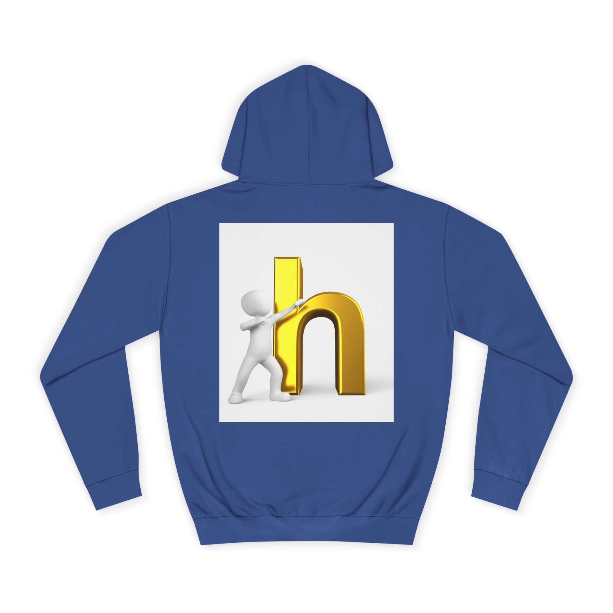 3D Gold Letter H Design Hoodie | Letterman Initial Hoodie