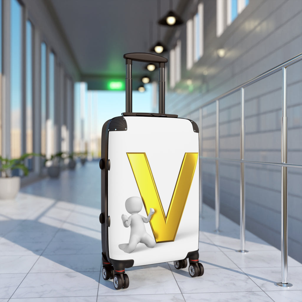 Gold Letter V Monogram Suitcase | Initial Luggage Cover