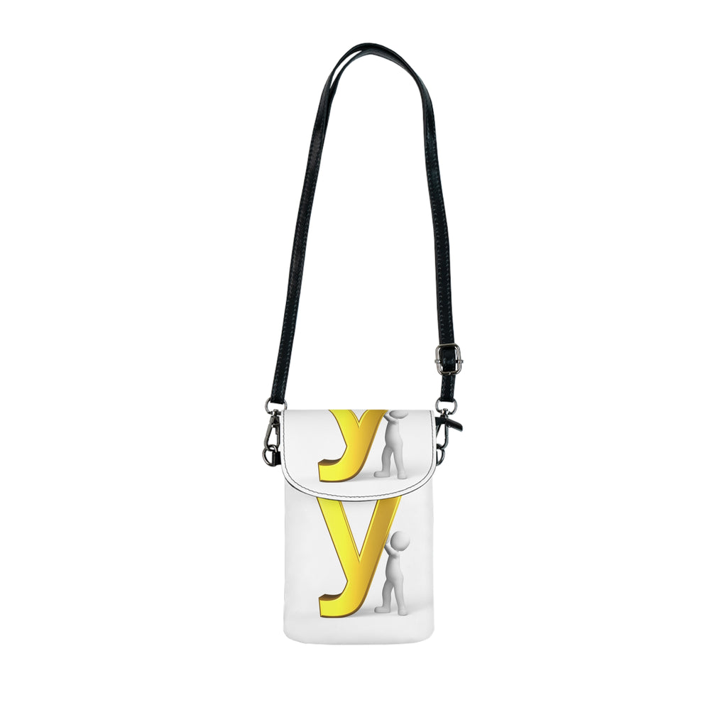 Yellow Letter Y Illustration Small Cell Phone Wallet | Initial Monogram