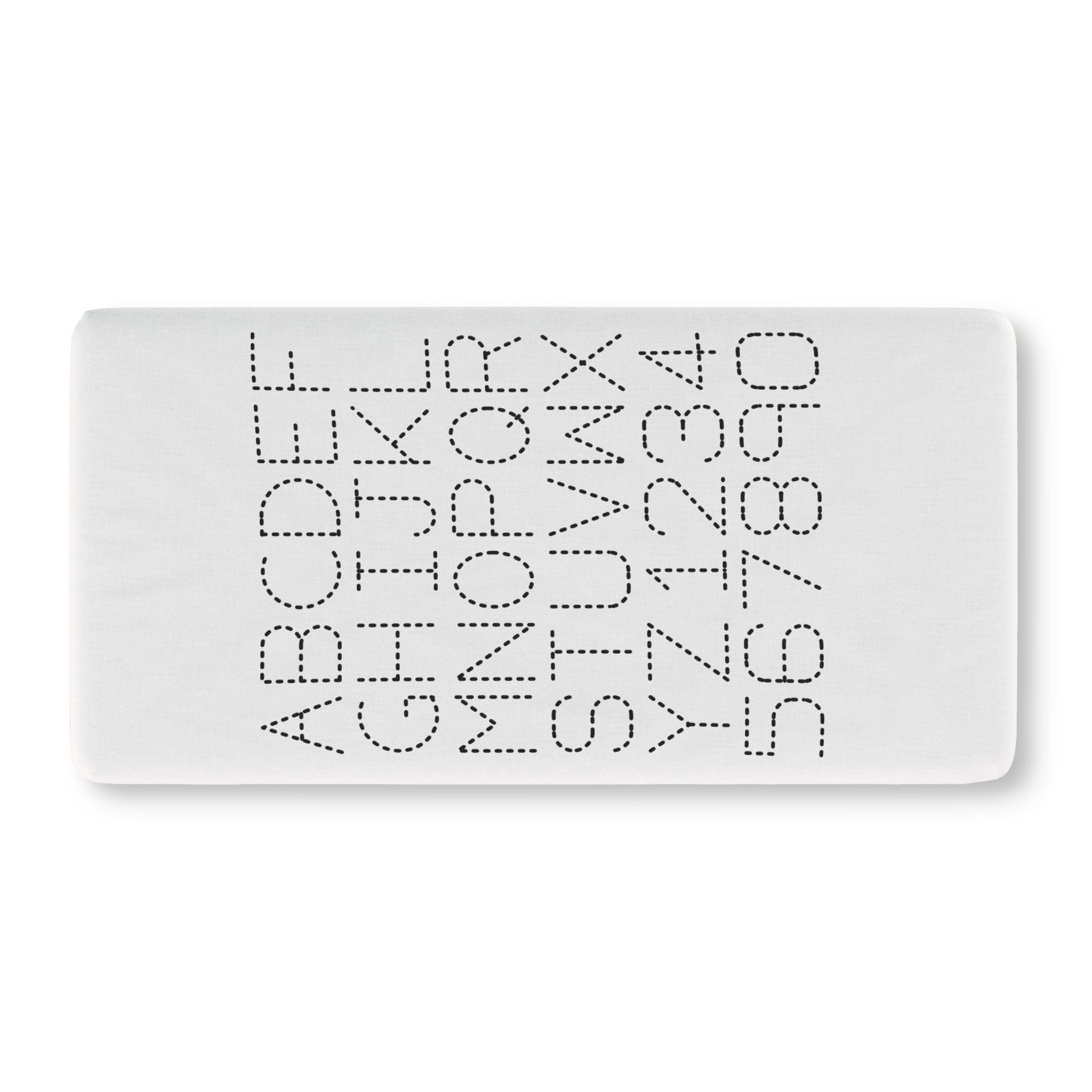 Drap-housse de berceau bébé Alphabet et chiffres pointillés