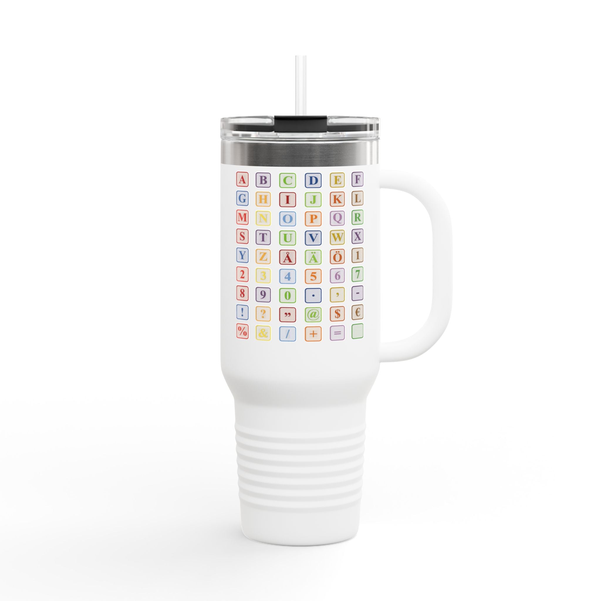 Pastel Baby Blocks Alphabet, Travel Mug