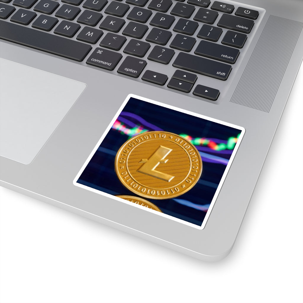 Litecoin Coin Sticker | Kiss-Cut Crypto Decal, Laptop Sticker