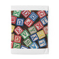 Alphabet Building Blocks Cotton Duvet Cover | Colorful Kids Blocks Bedding