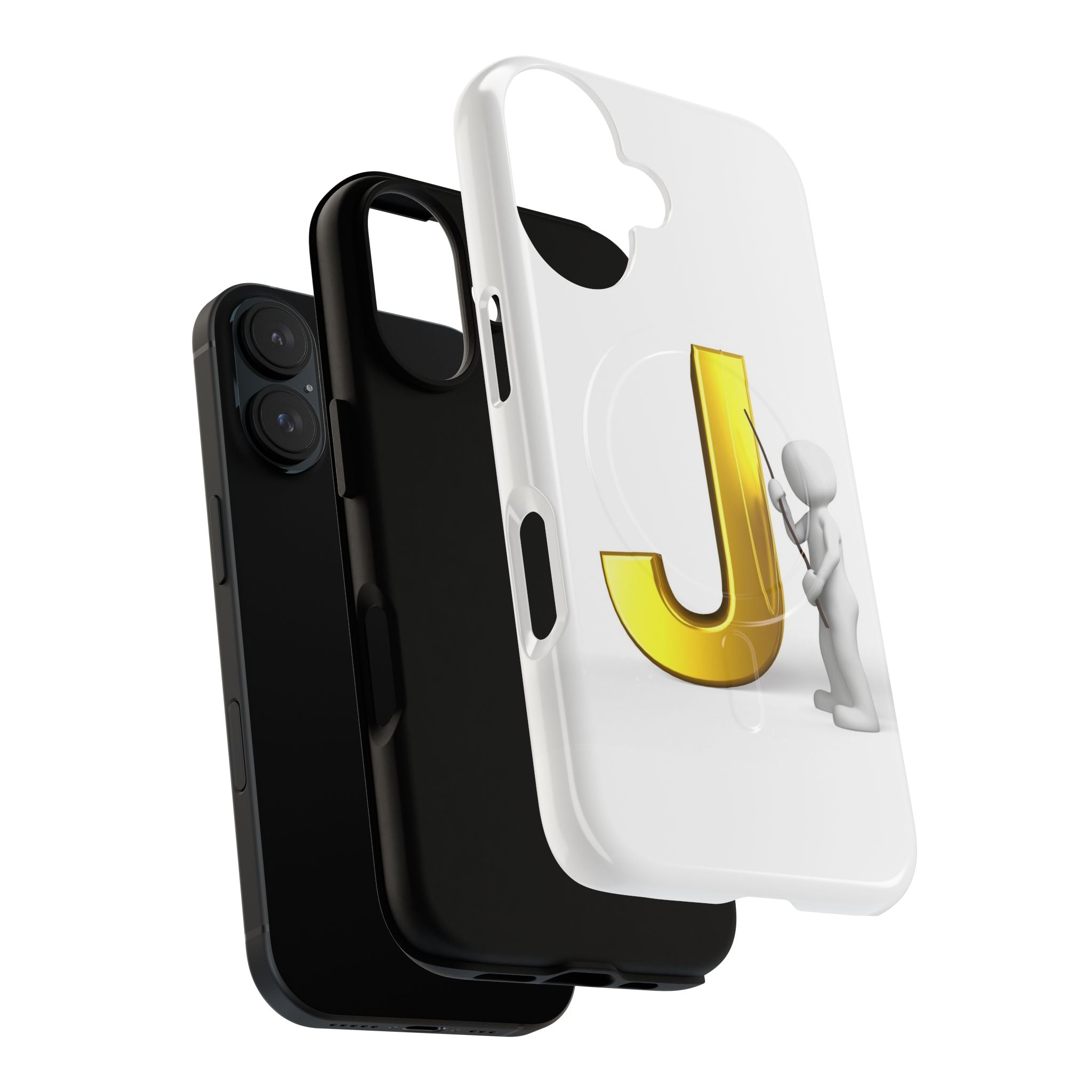 Gold Letter J with Painter Figure Phone Case | Tough Magnetic Case