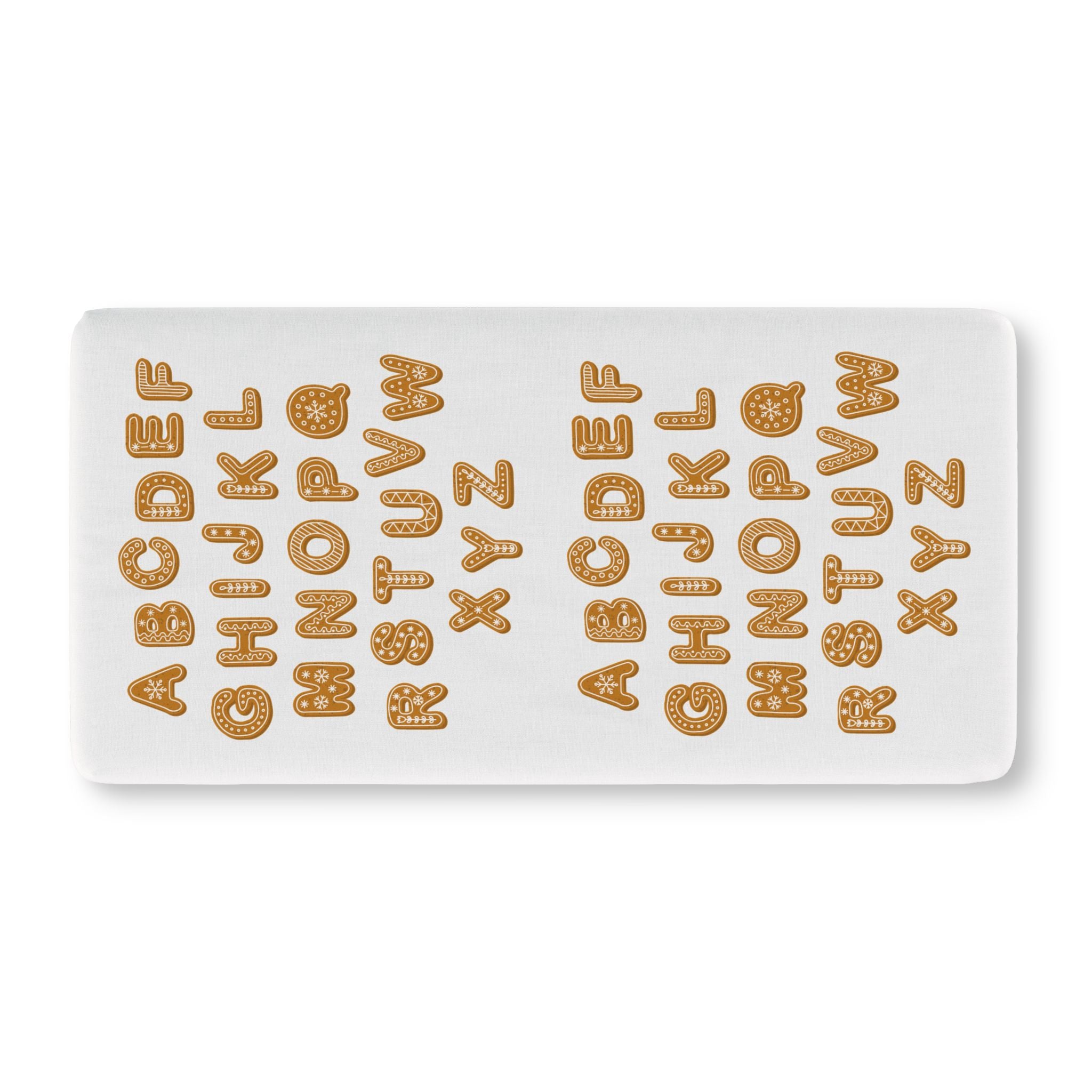 Drap housse pour bébé motif alphabet biscuits | Literie de crèche