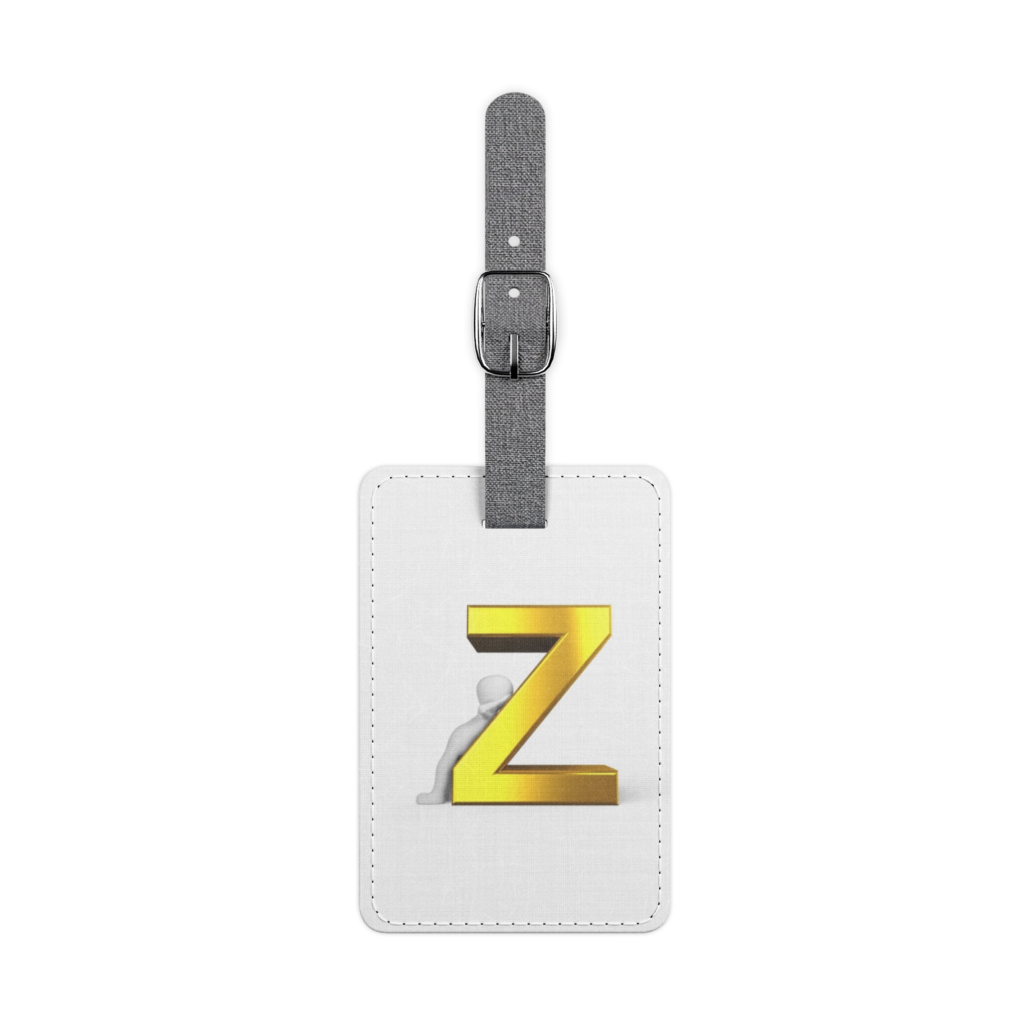 Gold Letter Z Luggage Tag | Monogram Initial Rectangle