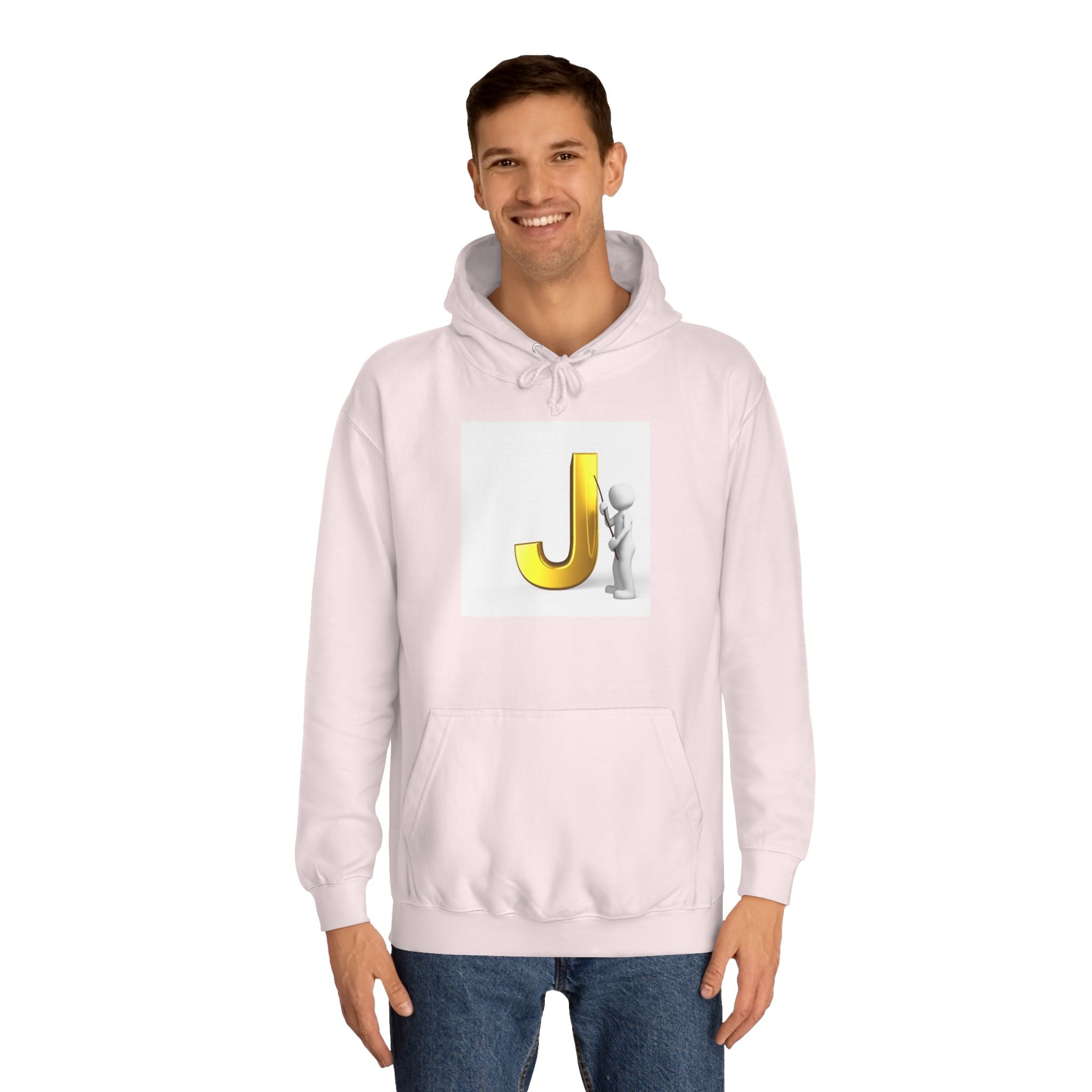 Golden Letter J Initial Hoodie | Monogram J Sweatshirt