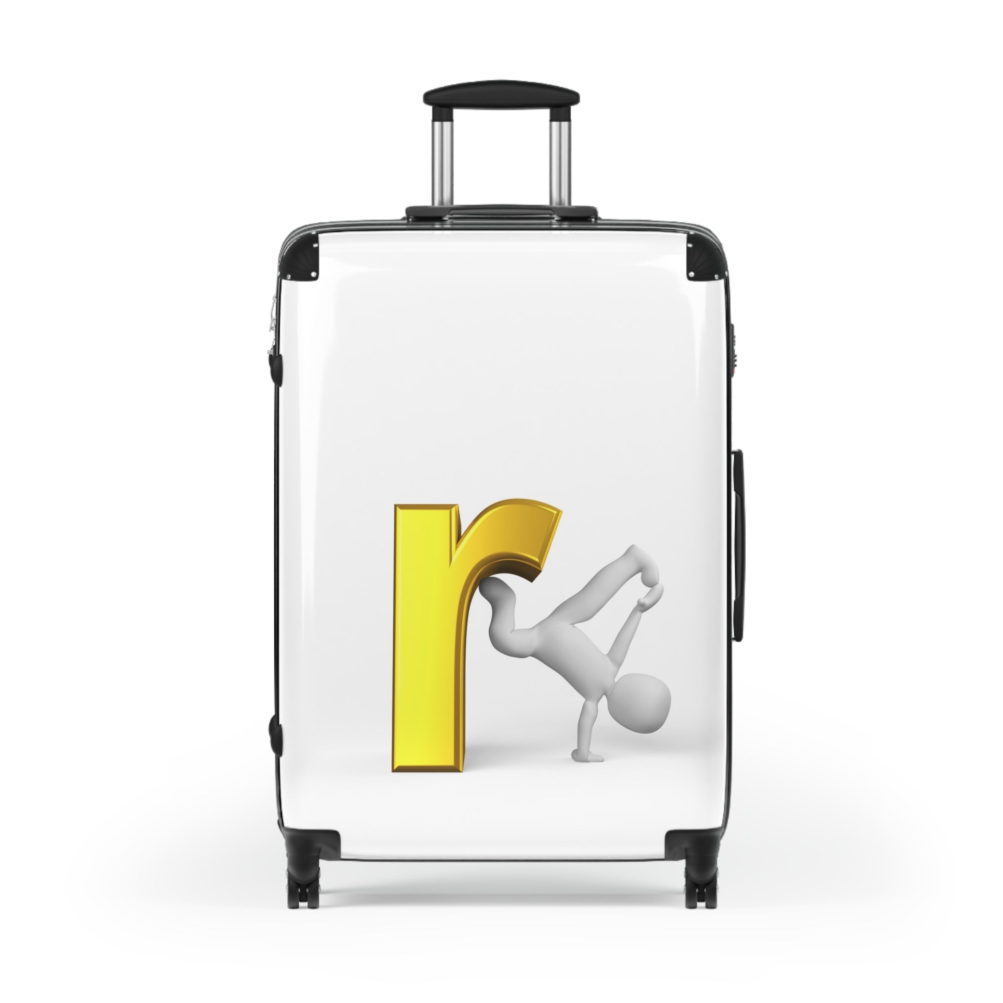 Yellow Letter R Breakdance Character Suitcase | Personalized Luggage Cover