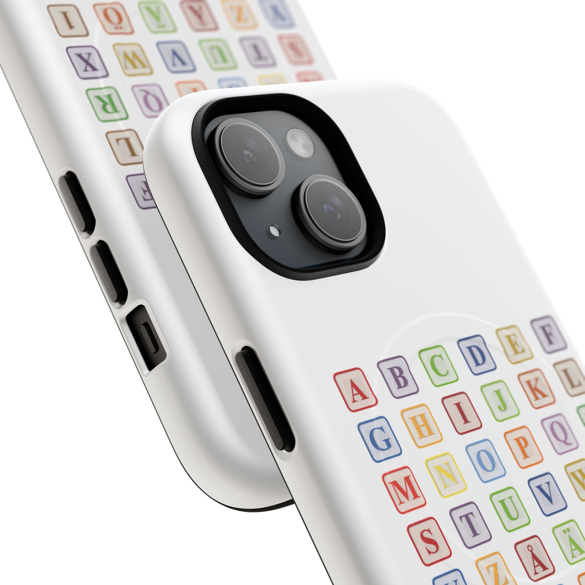 Alphabet Blocks Phone Case | Magnetic Tough Case, Colorful Letter Grid
