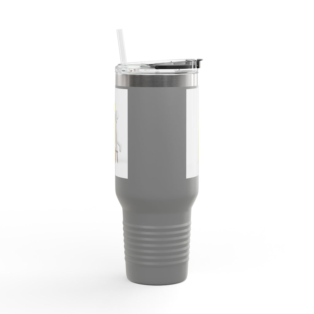 3D Figure building Yellow Letter i Travel Mug | 40oz Insulated Tumbler