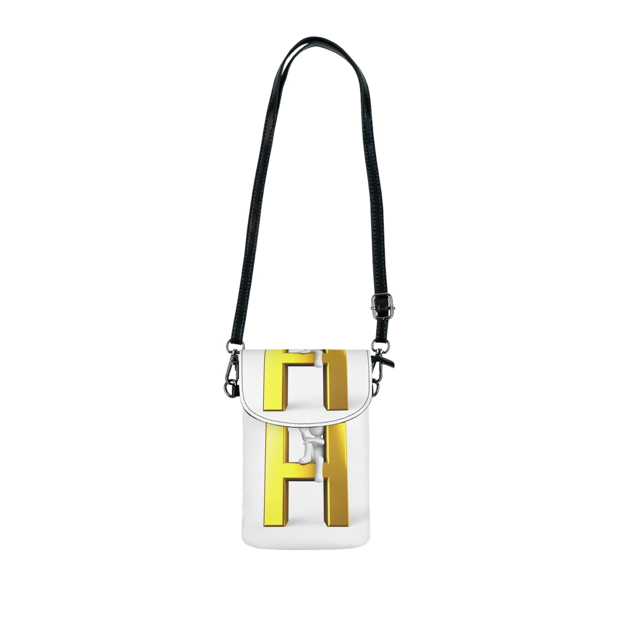 Yellow 3D Letter H Phone Wallet Small Cell Phone Wallet | Crossbody Strap