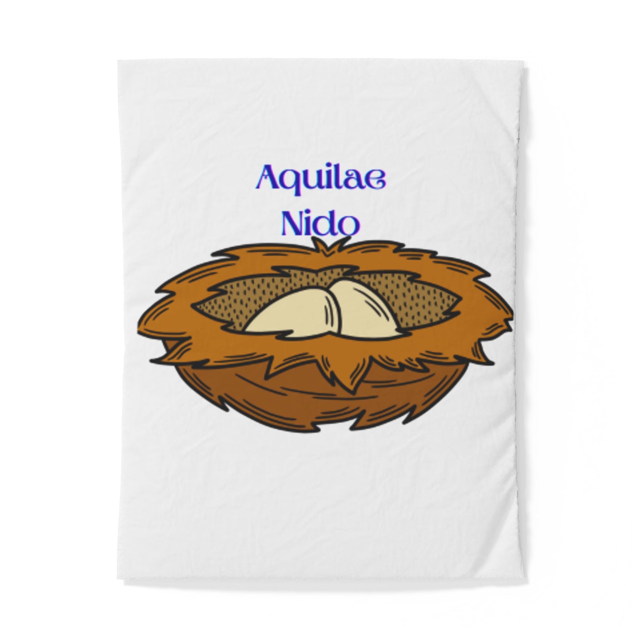 Housse de couette en coton Aquilae Nido Nest Illustration | Parure de lit nid d'oiseau