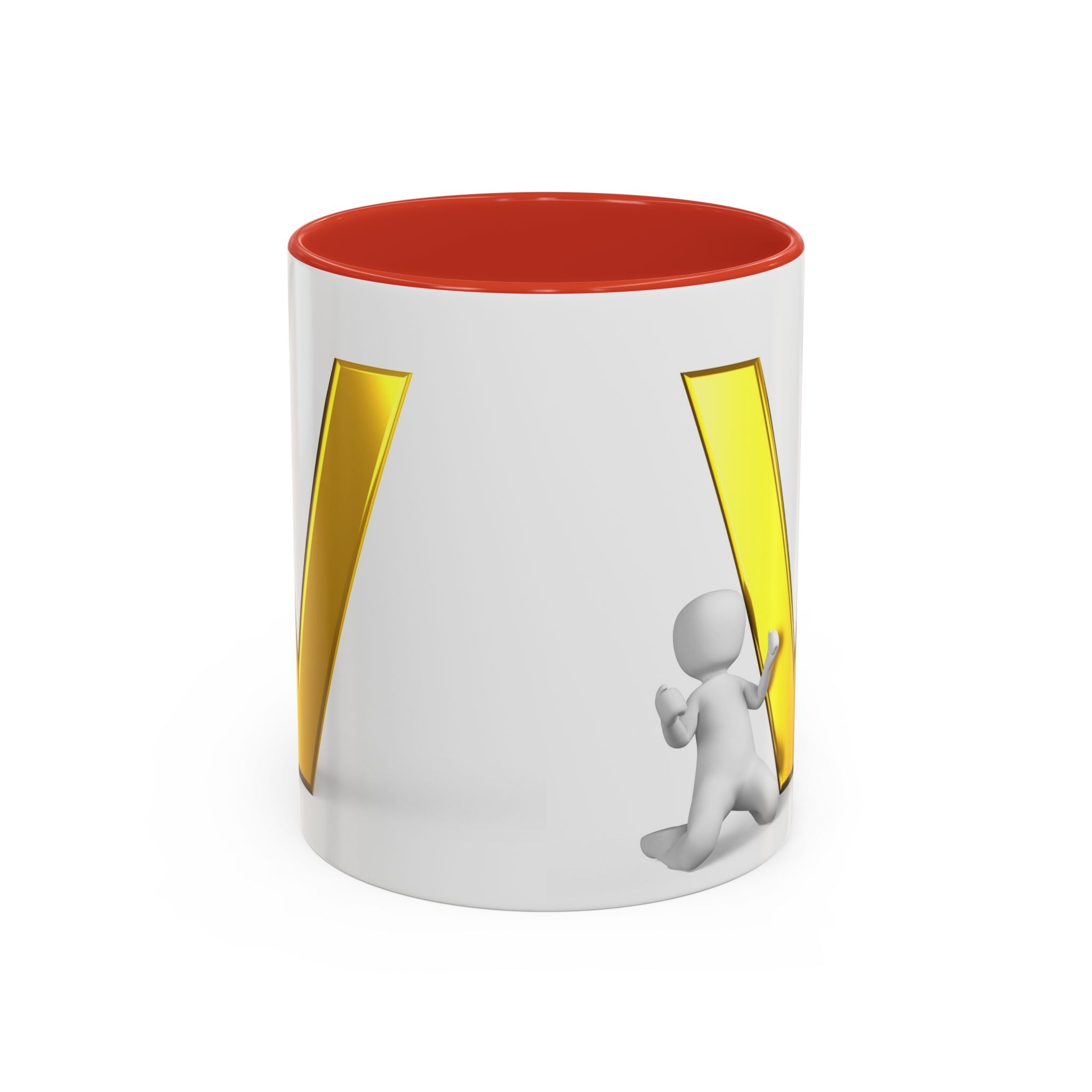 Mug lettre V dorée | Tasse à café avec anse colorée 325 ml 440 ml