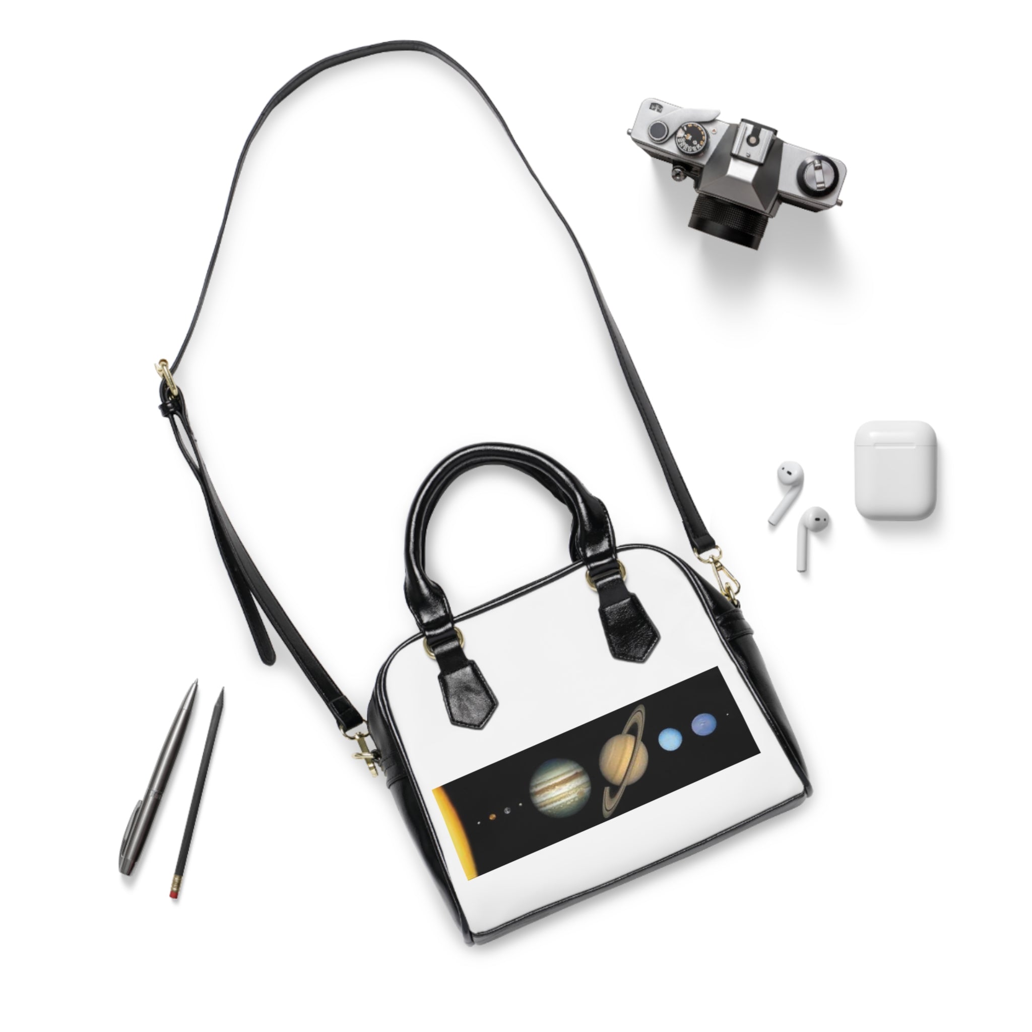 Solar System Planets Shoulder Handbag | Planetary Graphic, Space Theme