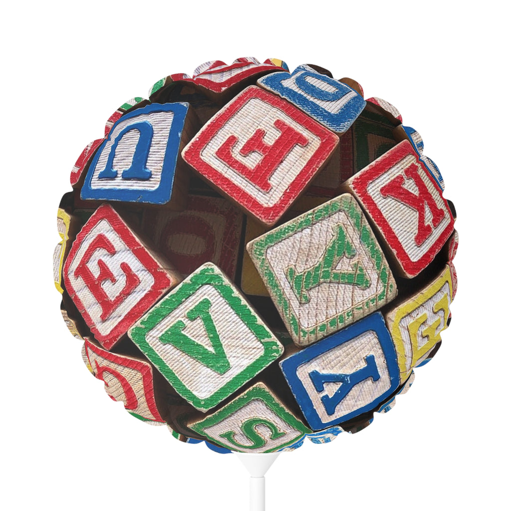 Alphabet Blocks Pattern Balloon | 11" Round/Mylar