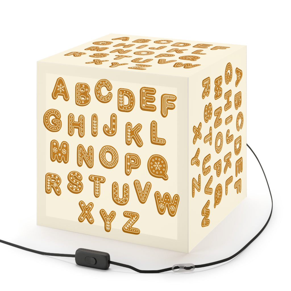 Gingerbread Alphabet Light Cube Lamp | Kids Nursery Nightlight
