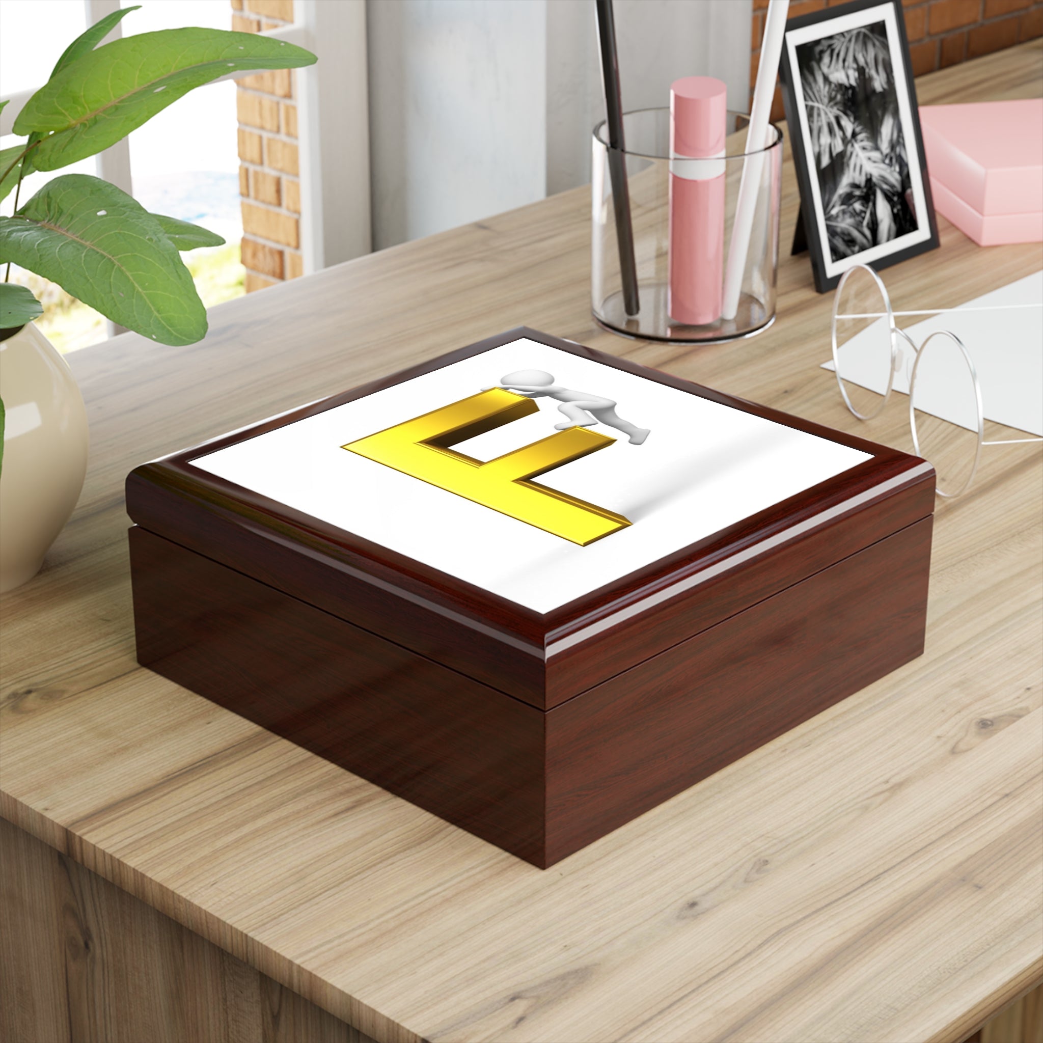 Climbing Letter F Jewelry Box | Monogram Initial Keepsake