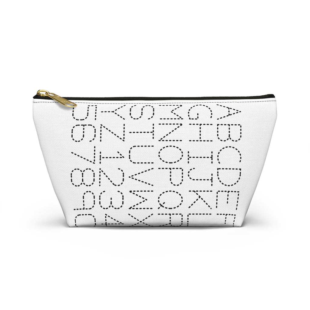 Dotted Alphabet & Numbers Accessory Pouch | T-Bottom Zip Bag
