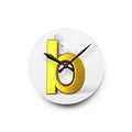Gold Letter b Wall Clock Acrylic Wall Clock | Minimal Typographic Home Decor