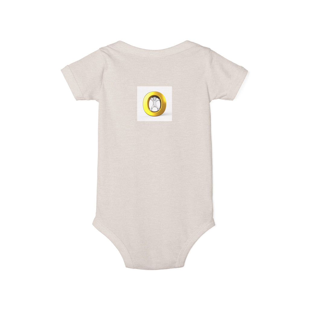 Gold Letter O Infant Jersey One Piece | Baby Bodysuit