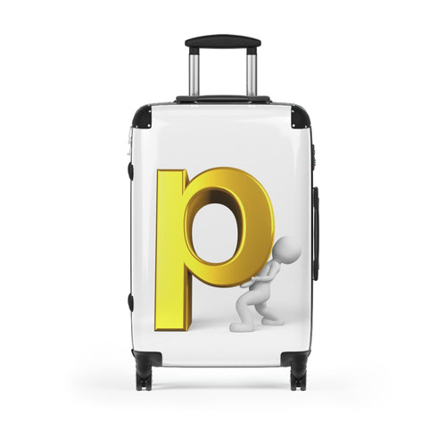 Valise Monogramme Lettre P Or 3D | Autocollant de Bagage Personnalisé