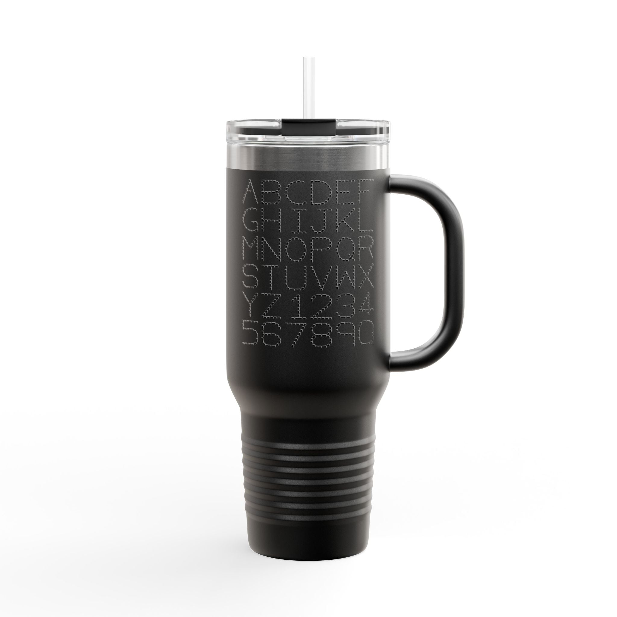 Alphabet Letters and Numbers Insulated Travel Mug | 40oz Tumbler