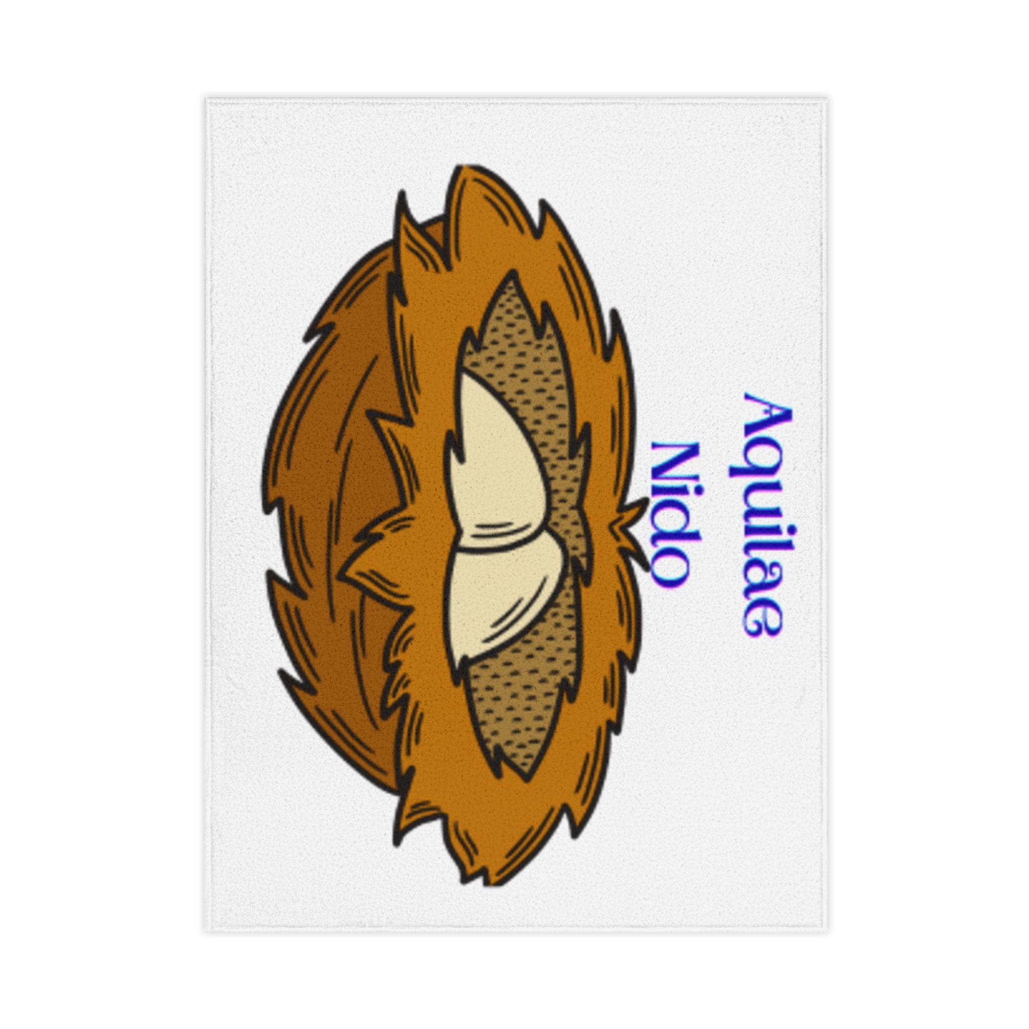 Eagle Nest Illustration Toddler Blanket | Aquilae Nido | Baby Bird Nesting Print