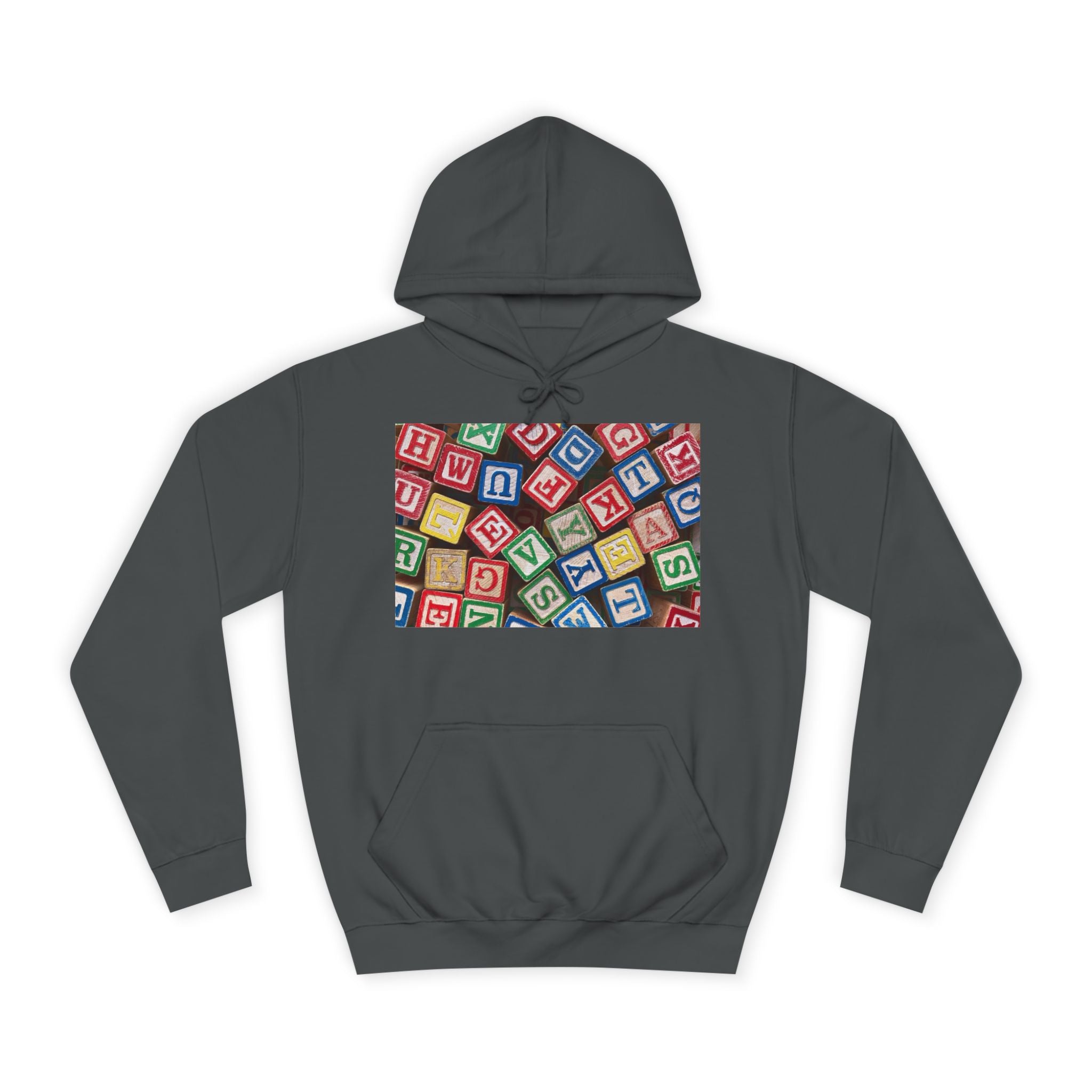 Sweat à capuche Blocs de l'Alphabet Colorés | Motif Blocs de Lettres pour Enfants