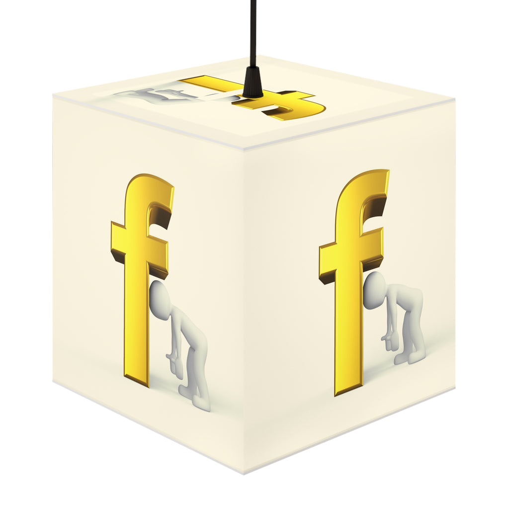 Golden Letter F Cube Lamp | Decor Light