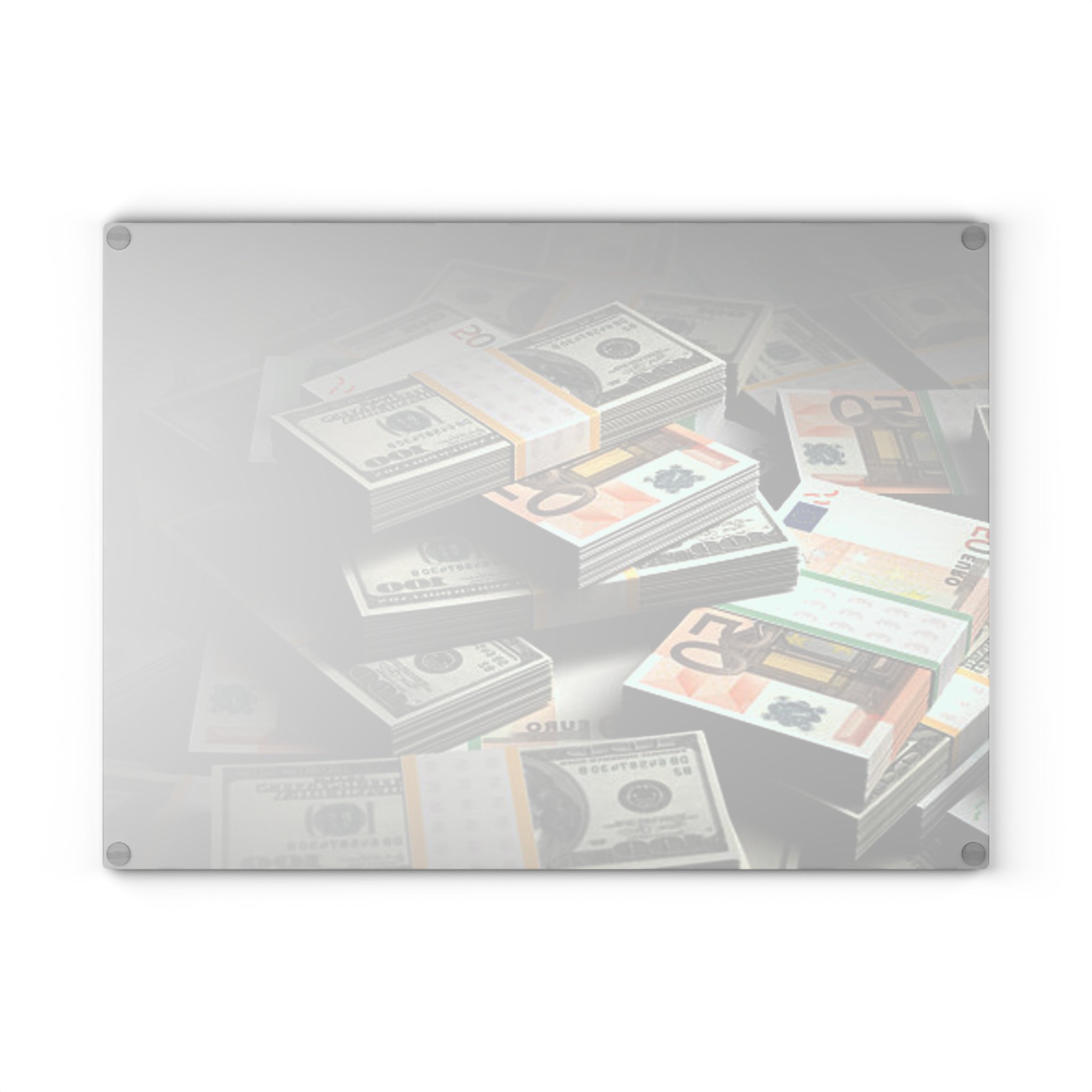 Stacks of Cash Glass Cutting Board | Money Print Kitchen Decor