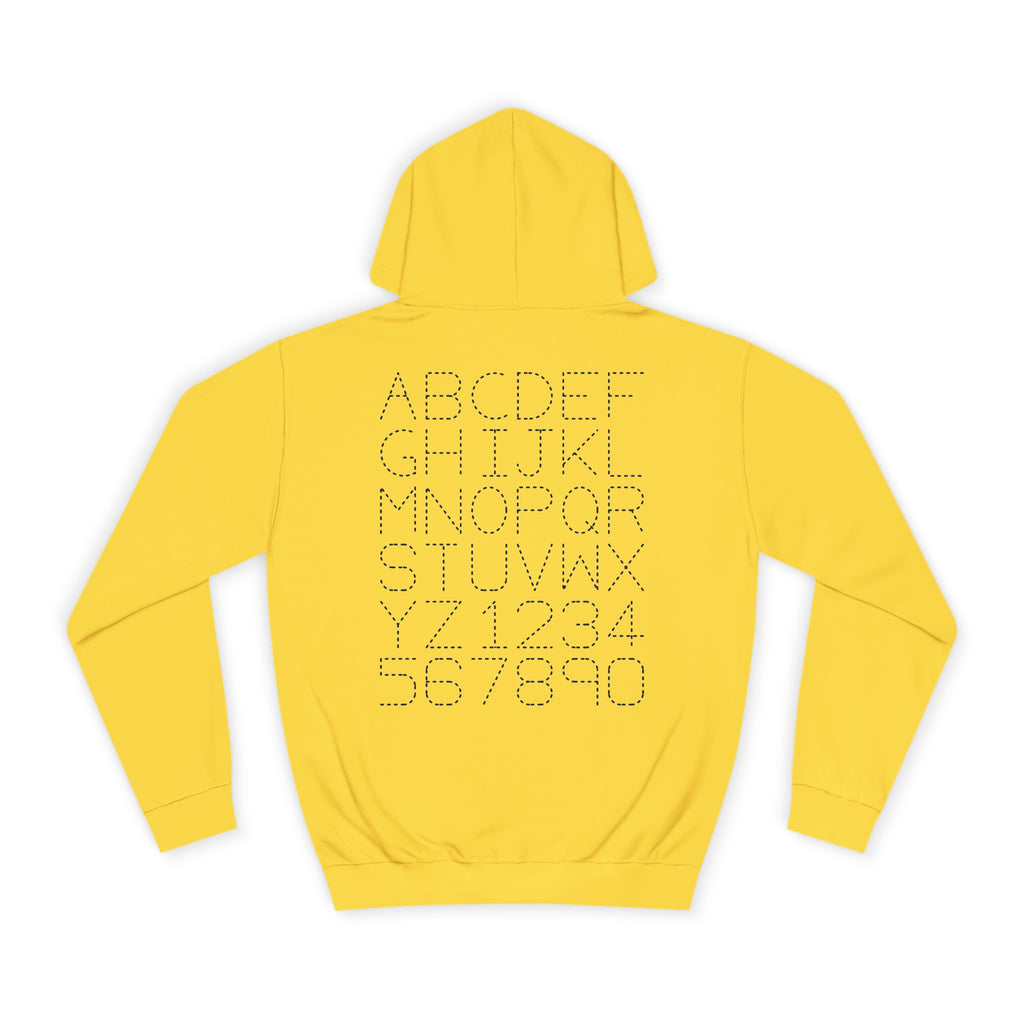 College Dotted Alphabet Hoodie | Campus Sweatshirt, Collegiate Style