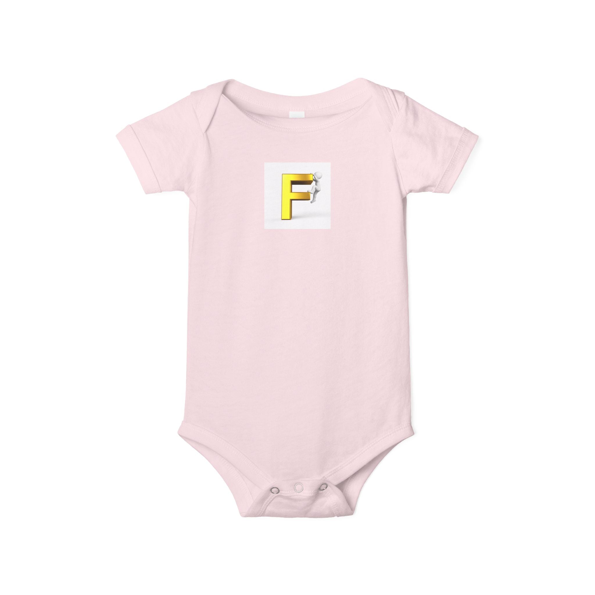 Grenouillère Bébé Initiale F Jaune | Body Monogramme Bébé
