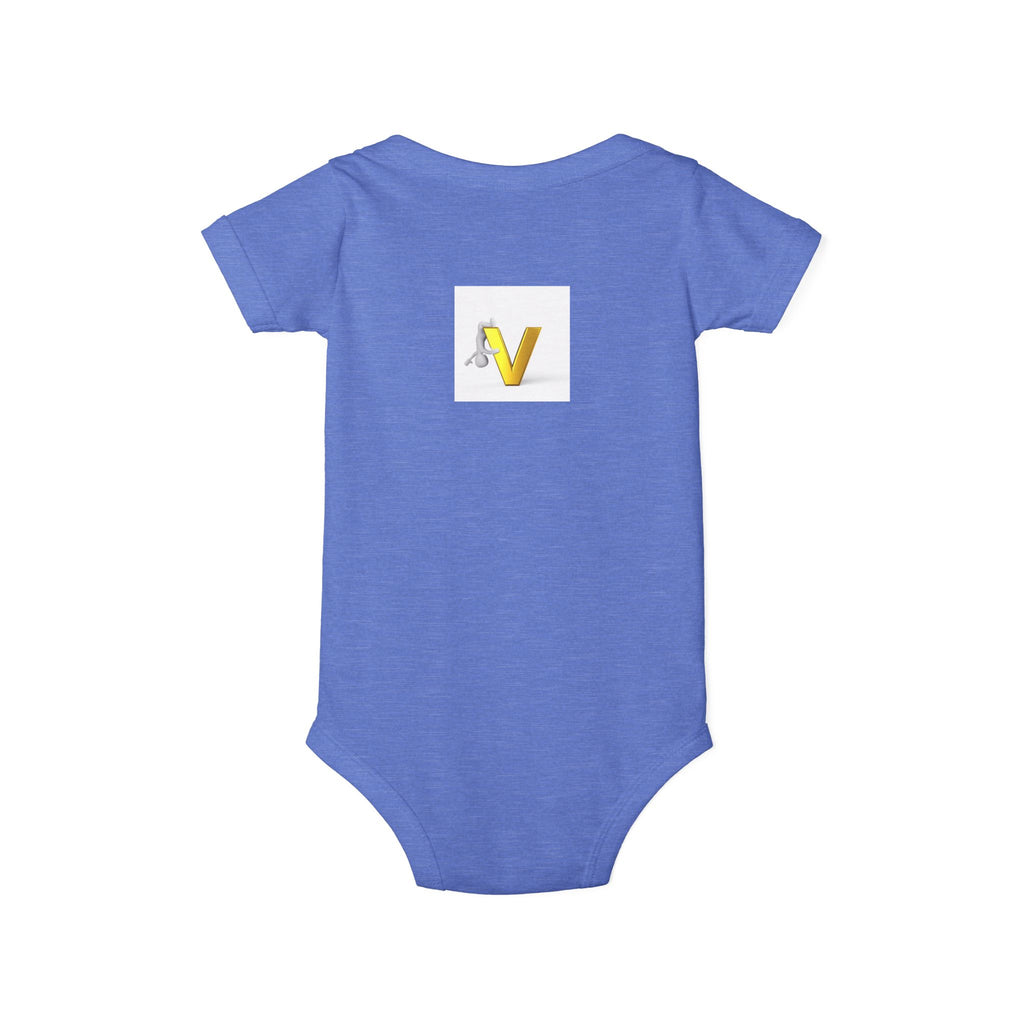 Letter V Baby Onesie | Gold Monogram Infant Bodysuit