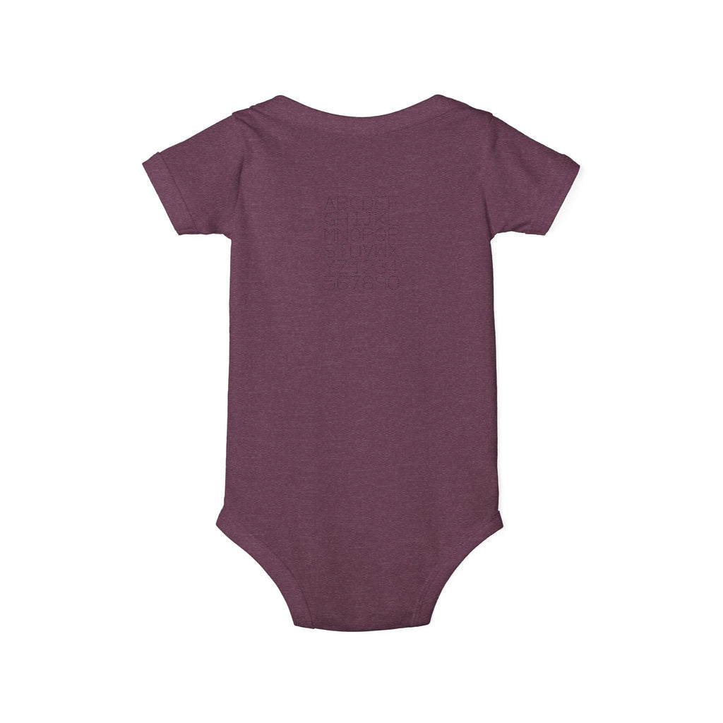 Minimal Dotted Alphabet Infant Onesie | Plain Baby Bodysuit