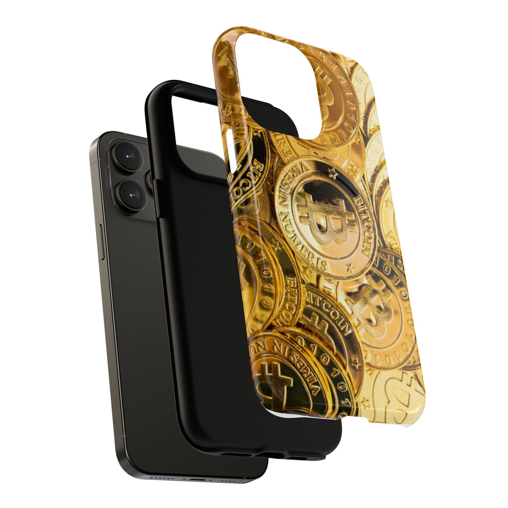 Gold Bitcoin Coins Phone Case | Tough Magnetic Case