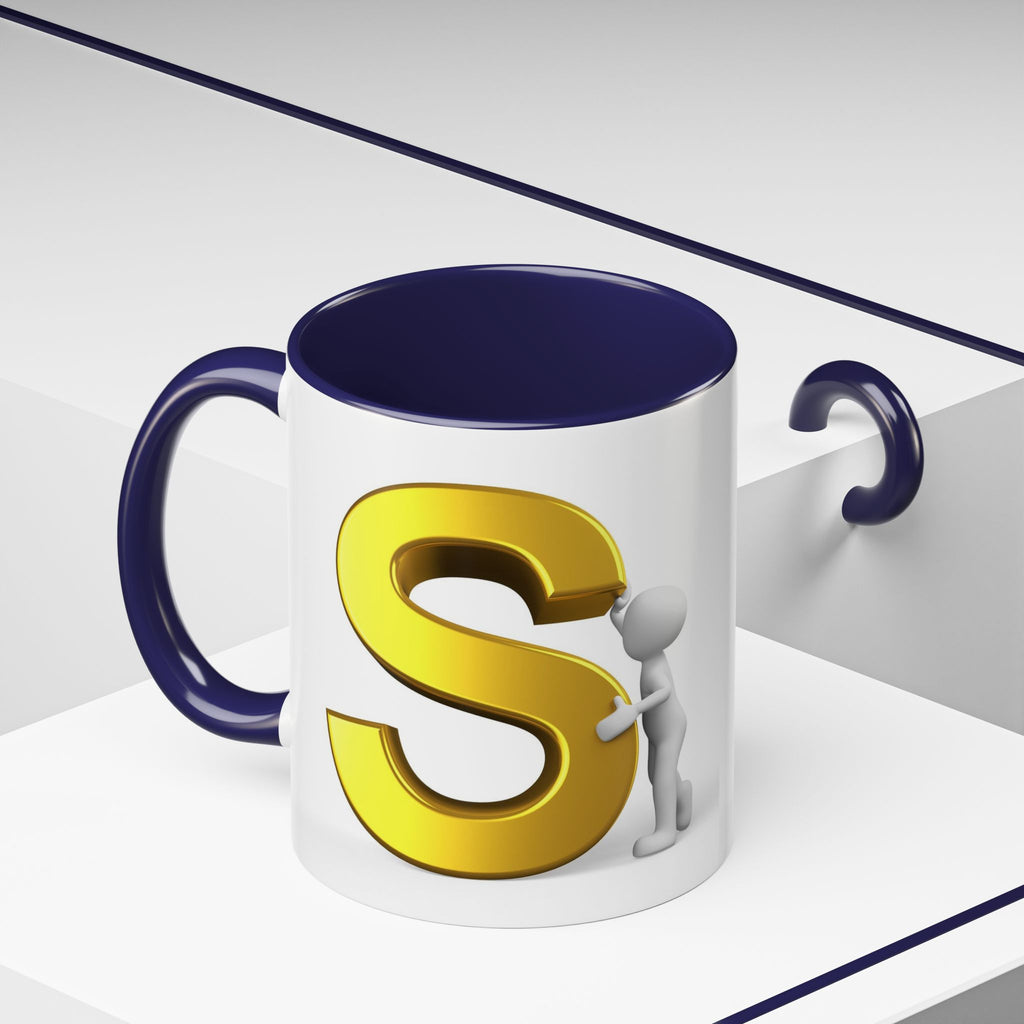 Gold Letter S Initial Mug | Accent Coffee Mug