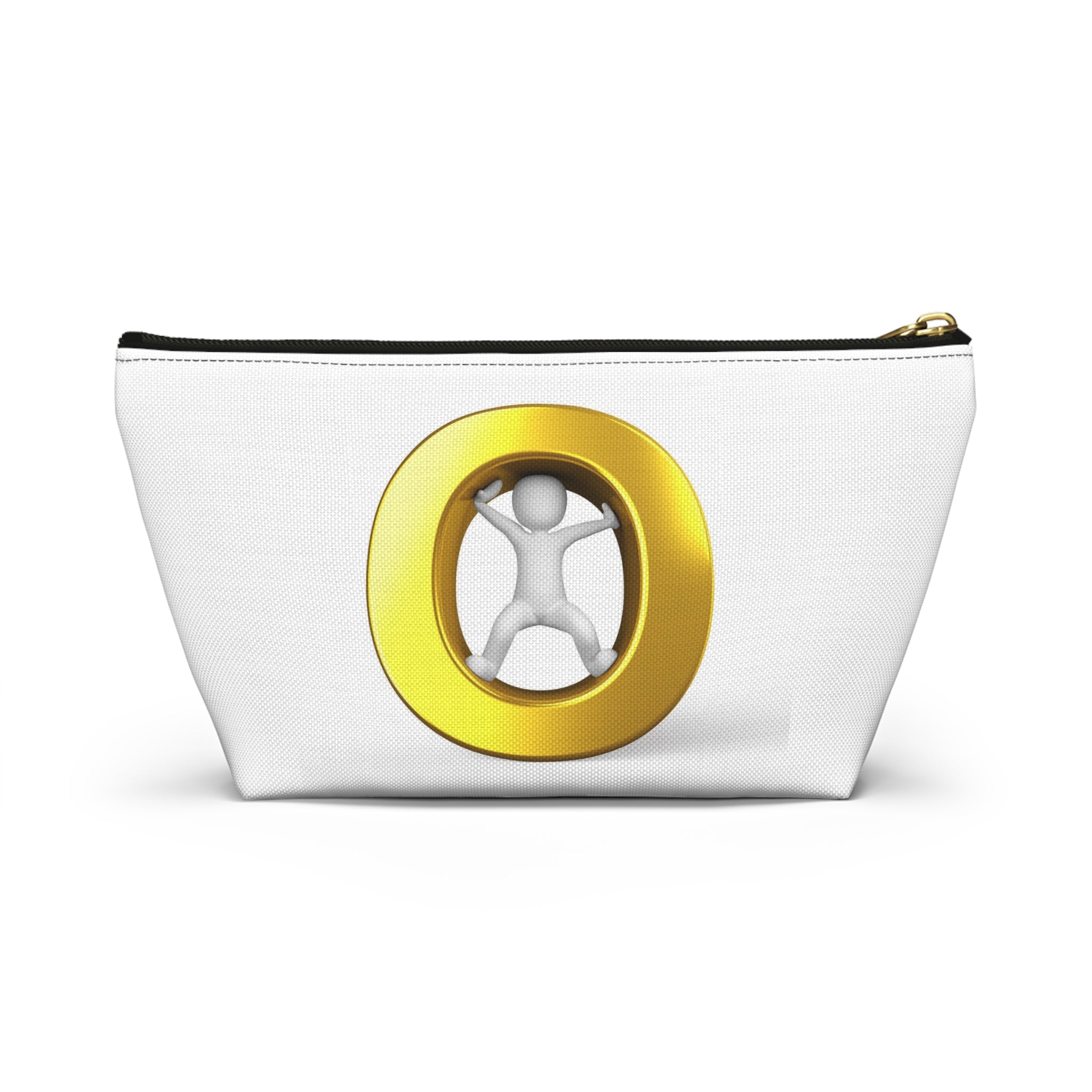 Gold Letter O Figure Accessory Pouch | T-Bottom Makeup Bag