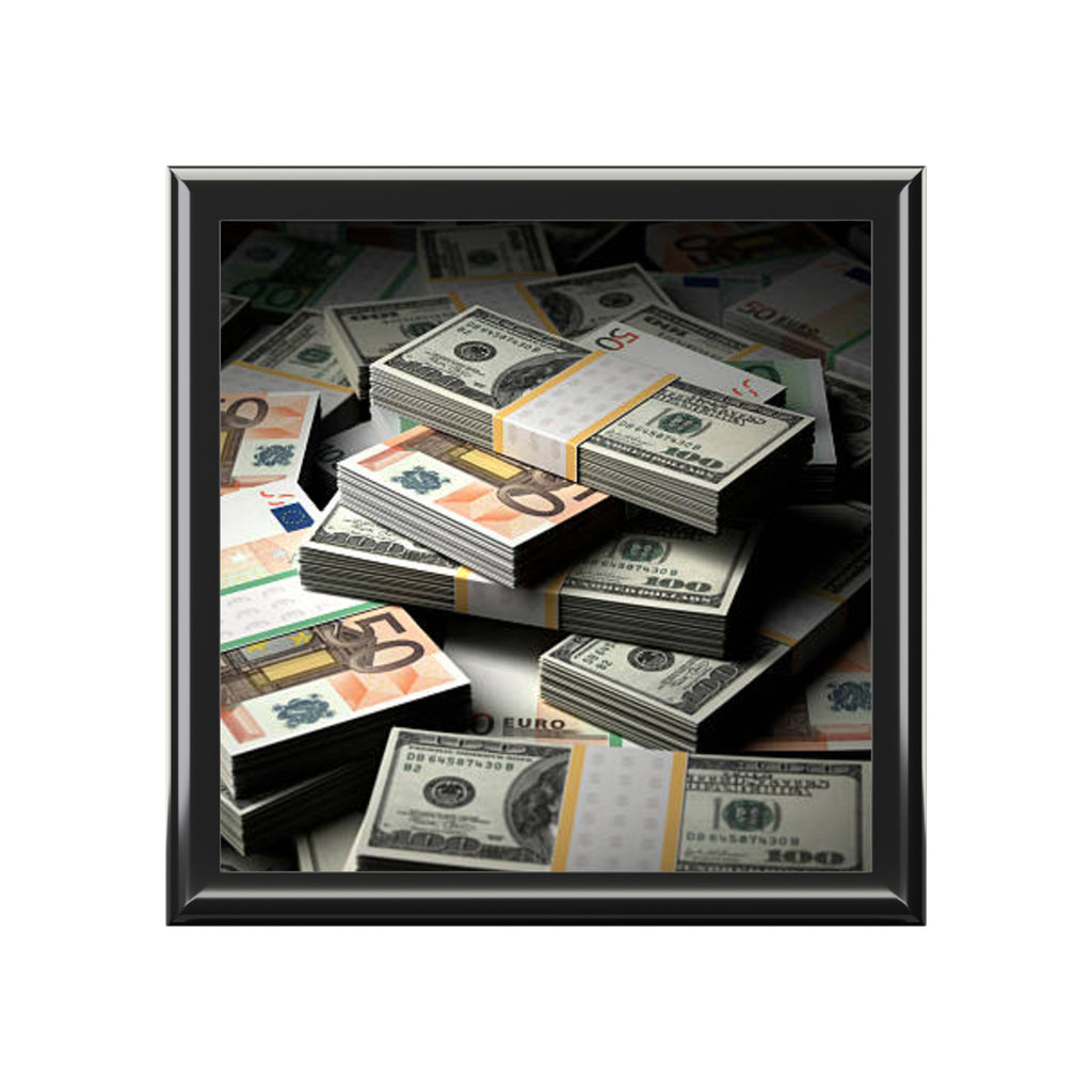 Stacks of Money Jewelry Box | Cash Pattern Keepsake Box