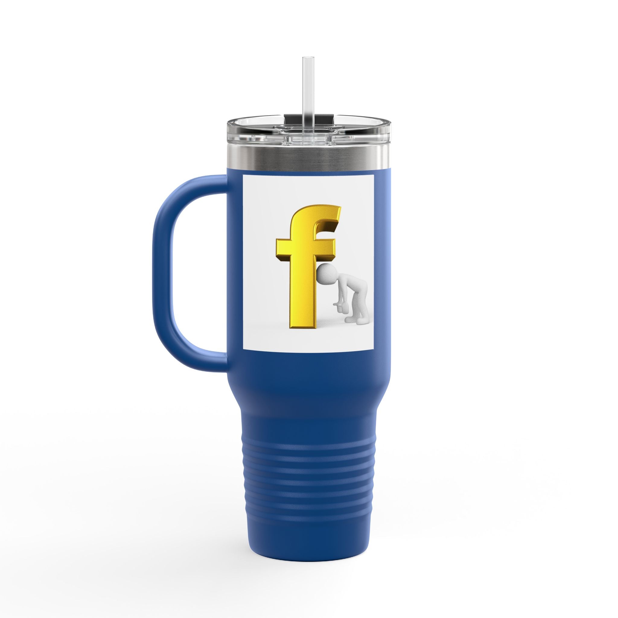 3D Letter F Graphic Travel Mug | 40oz Insulated Tumbler