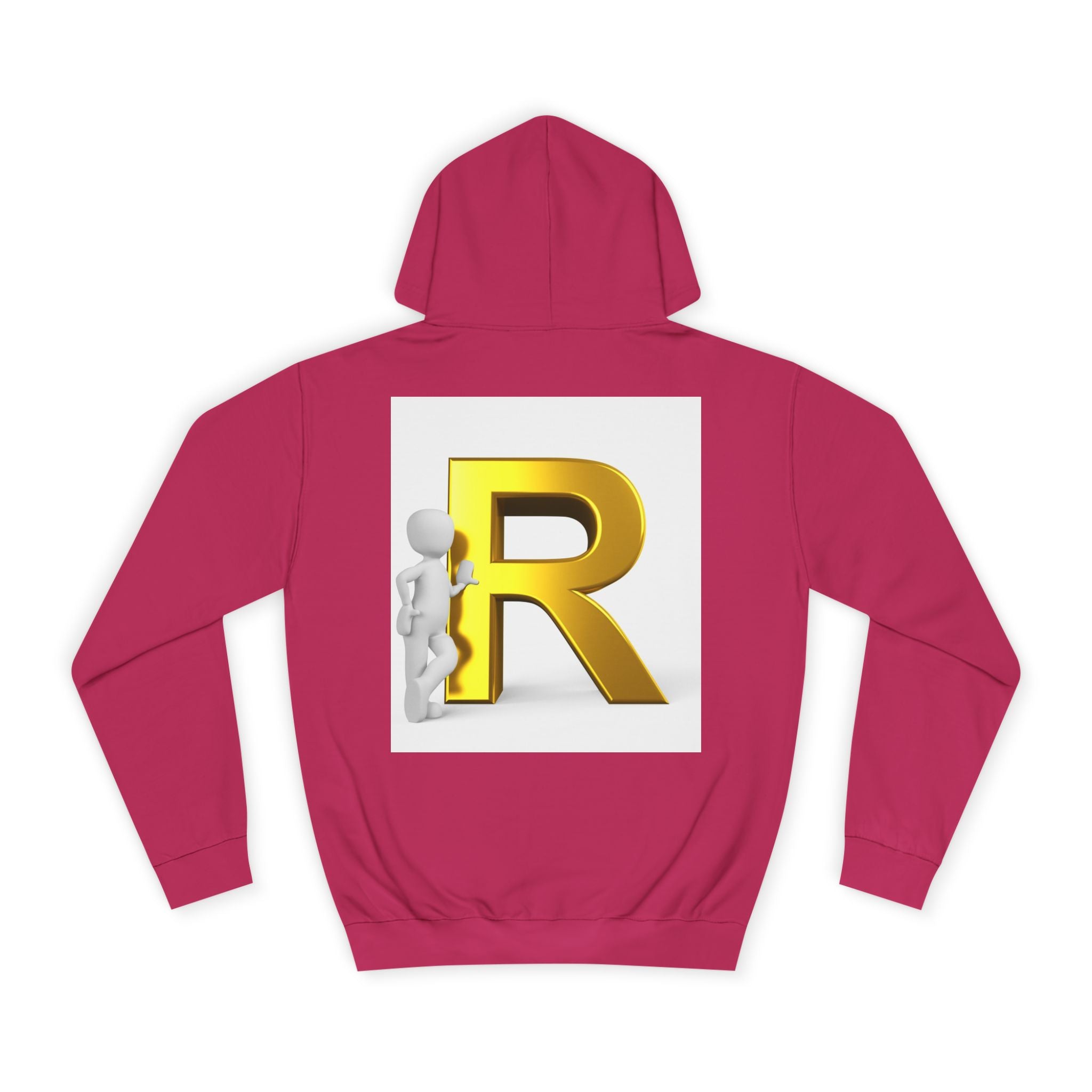 Gold Letter R Hoodie | 3D Character Leaning on R