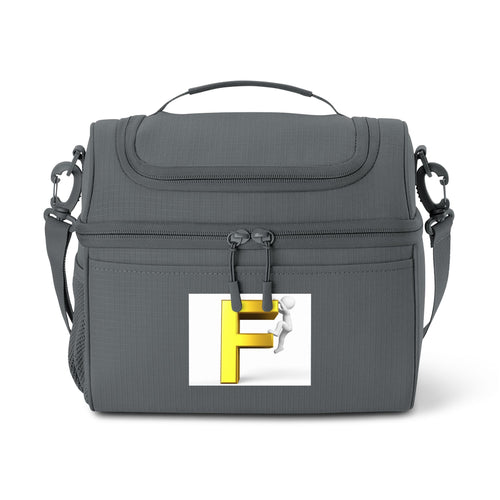 3D Figure Climbing Letter F Cooler Bag | Personalized Initial Lunch Cooler