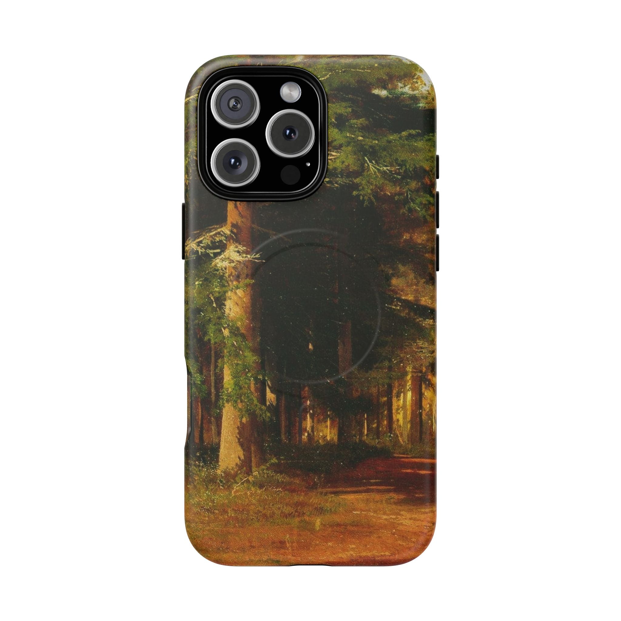 Coque de téléphone Chemin forestier d'automne | Coque magnétique robuste, illustration de paysage d'automne