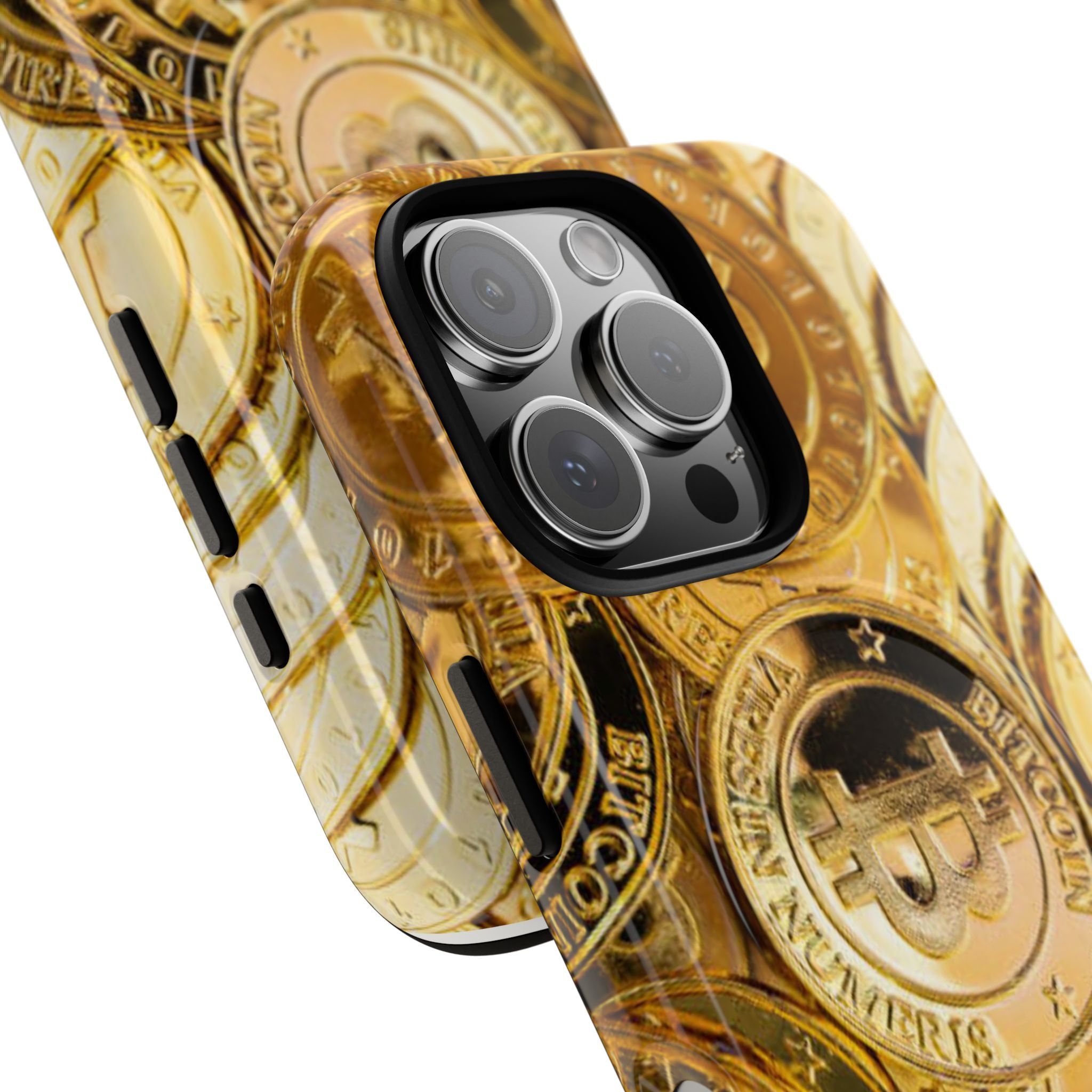 Gold Bitcoin Coins Phone Case | Tough Magnetic Case
