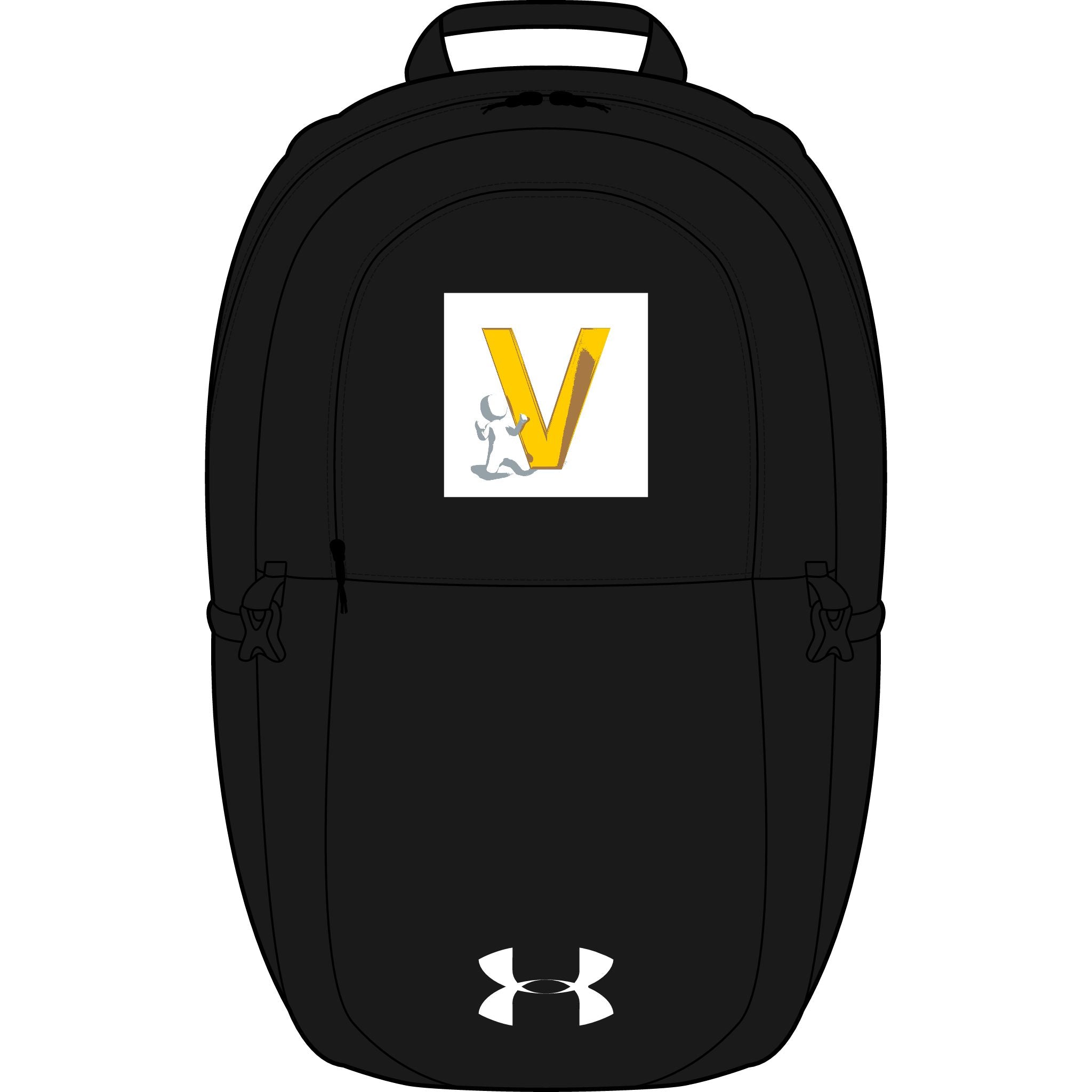 Yellow V Runner Logo Backpack | Embroidered Under Armour Style