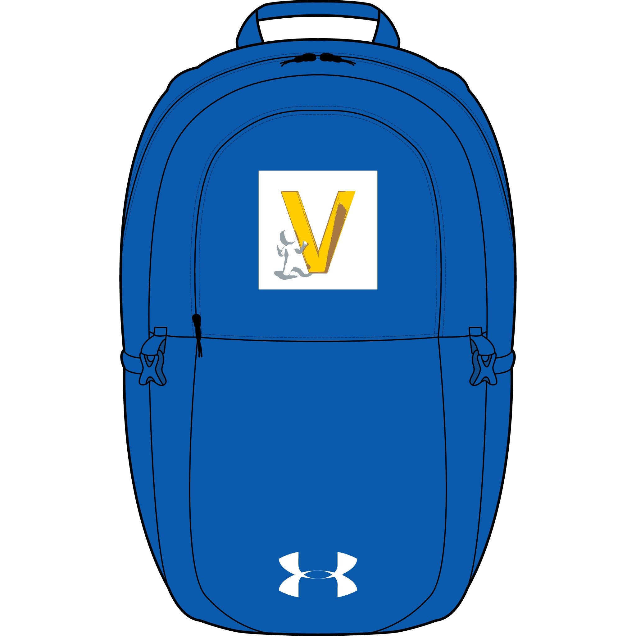 Gelber V Runner Logo Rucksack | Bestickt im Under Armour Stil