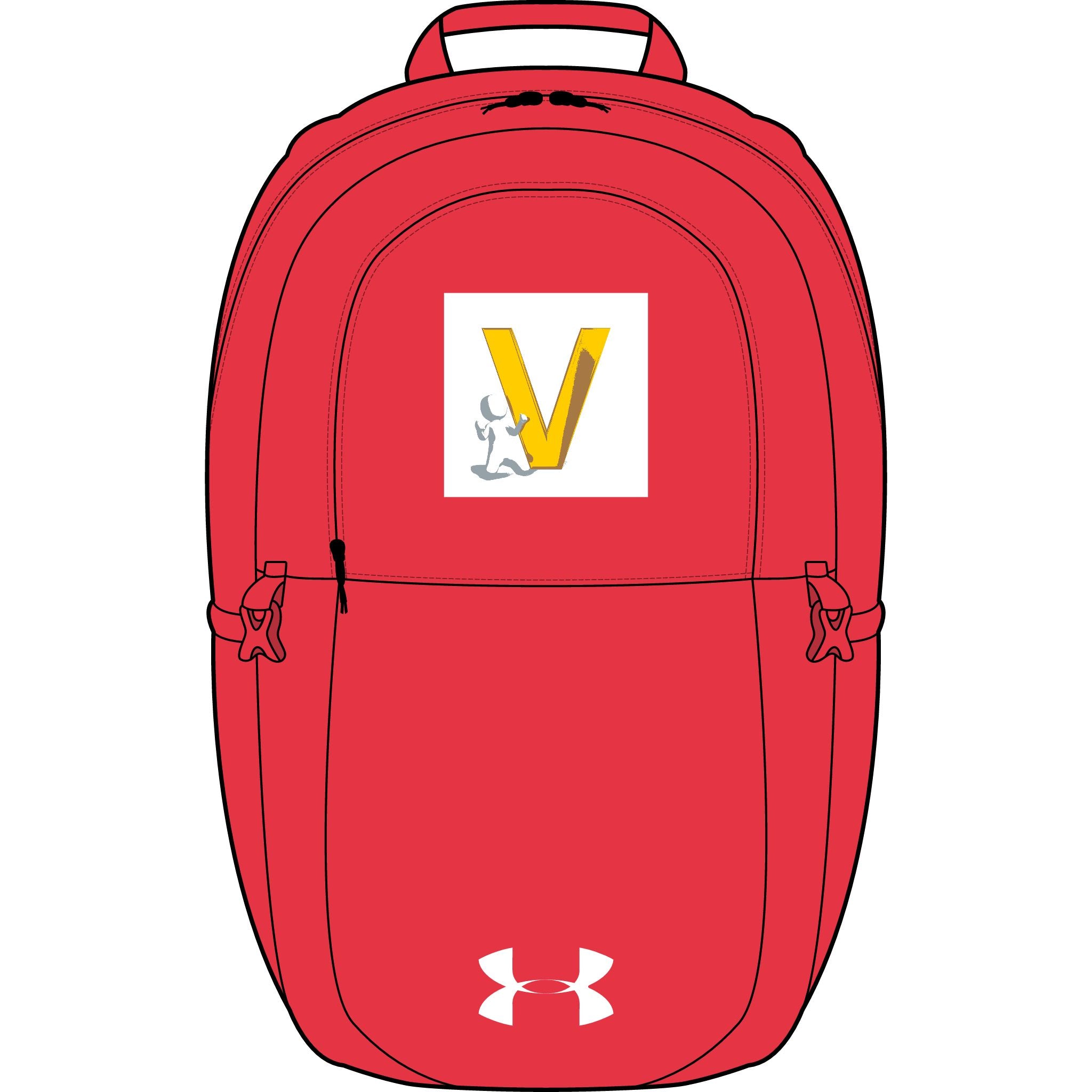 Gelber V Runner Logo Rucksack | Bestickt im Under Armour Stil